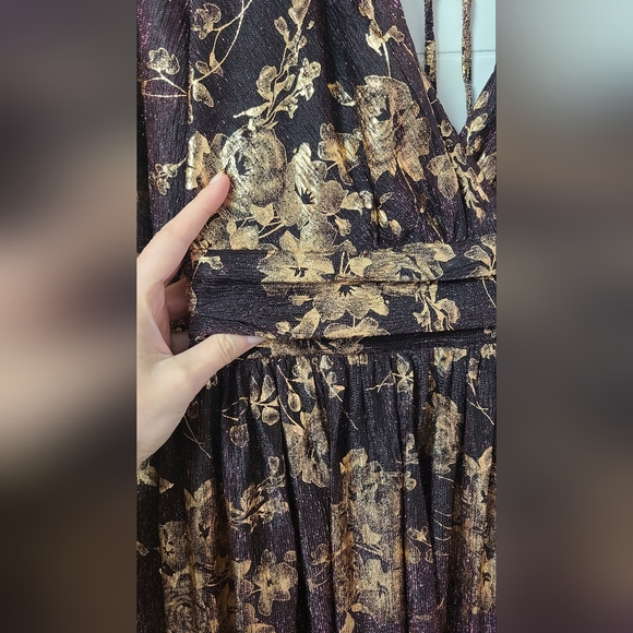 NWT Baltic Born Charlene Maxi Dress in Wine & Gold - Picture 8 of 9